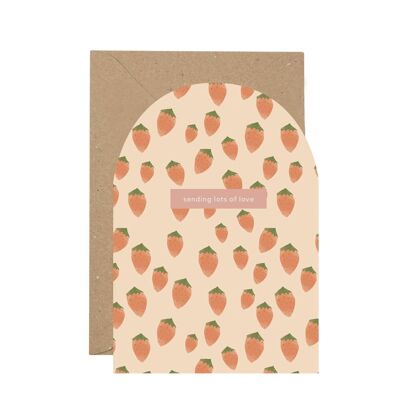 Enviando mucho amor' tarjeta de fresa