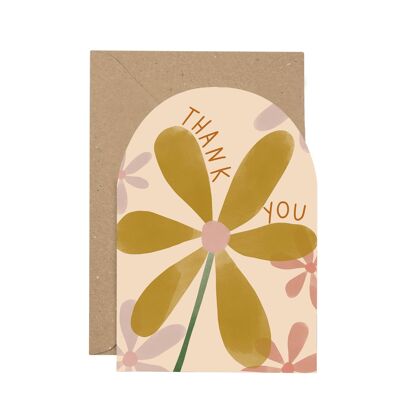 Thank You' floral curved card