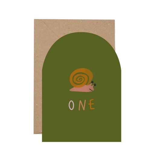 1st Birthday snail card