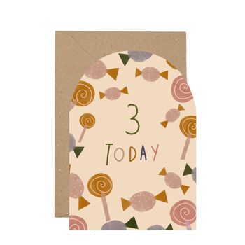 Carte de bonbons 3e anniversaire