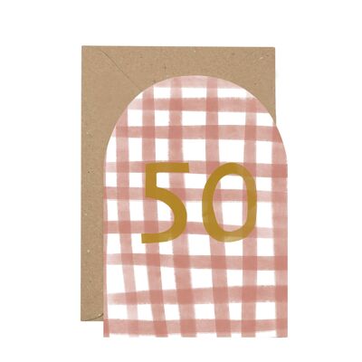 50 gingham card