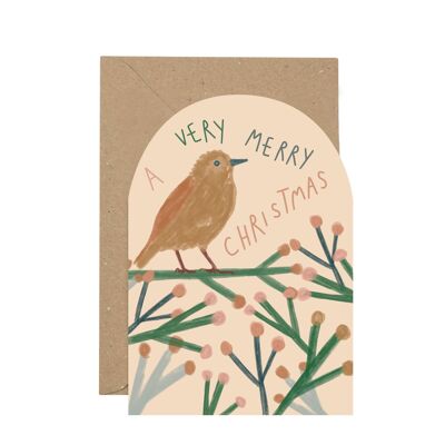 A Very Merry Christmas Robin Christmas card
