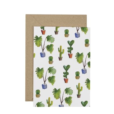 Carte de vœux à imprimé cactus