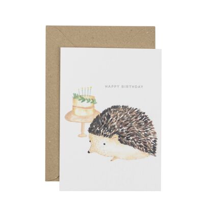 Hedgehog Happy Birthday Greetings Card