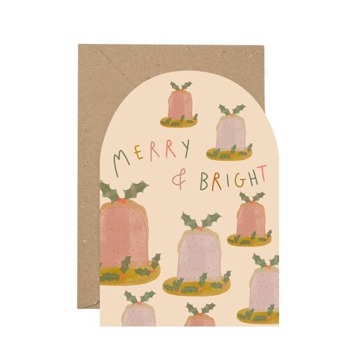 Merry and Bright Puddings Christmas card