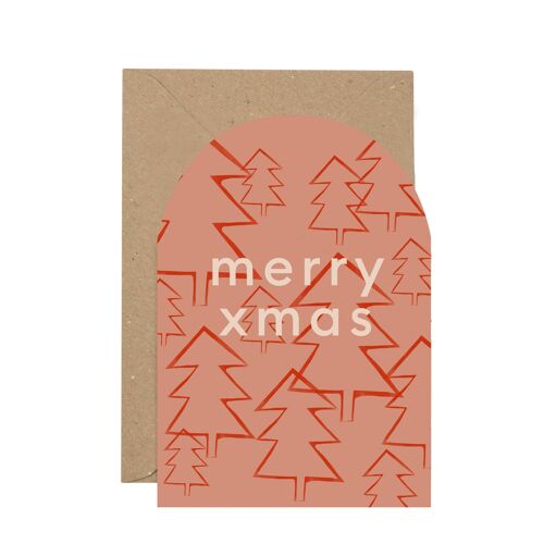Merry Xmas Pink and Red Christmas card
