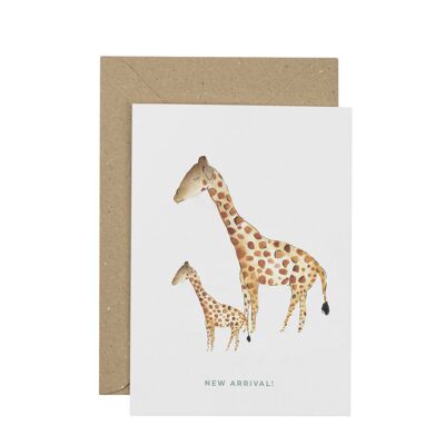 Neue Ankunfts-Giraffen-neue Baby-Gruß-Karte
