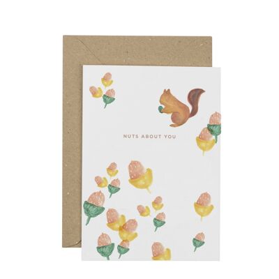 Nuts About You Squirrel Greetings Card