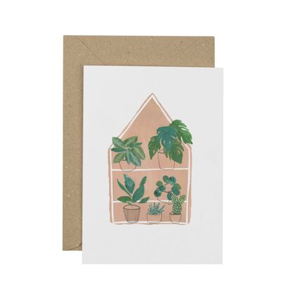 Pflanzenhaus-Grußkarte