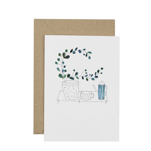 Plants & Tea Greetings Card