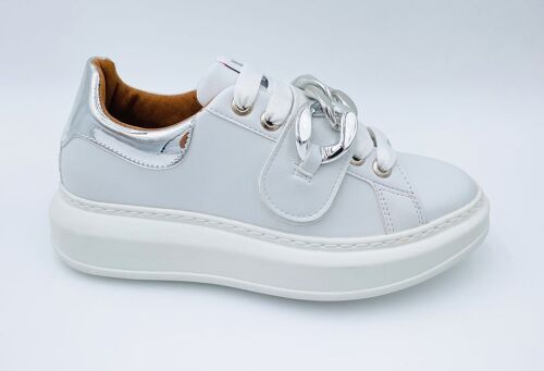 GAETA/VELCRO - BIANCO/ARGENTO - 35