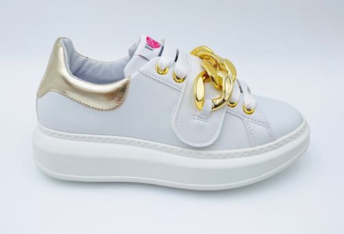 GAETA/VELCRO - BIANCO/ORO - 35