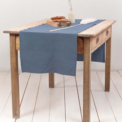 Linen table runner in Blue Gray - 40x150 cm / 16x59"