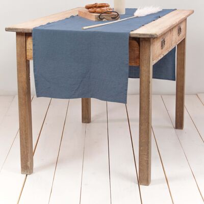 Linen table runner in Blue Gray - 50x200 cm / 20x79"