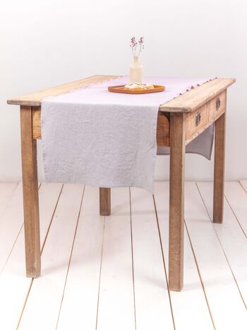 Chemin de table en lin Dusty Rose - 50x280 cm / 20x110"