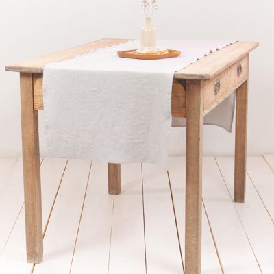 Linen table runner in Cream - 40x150 cm / 16x59"