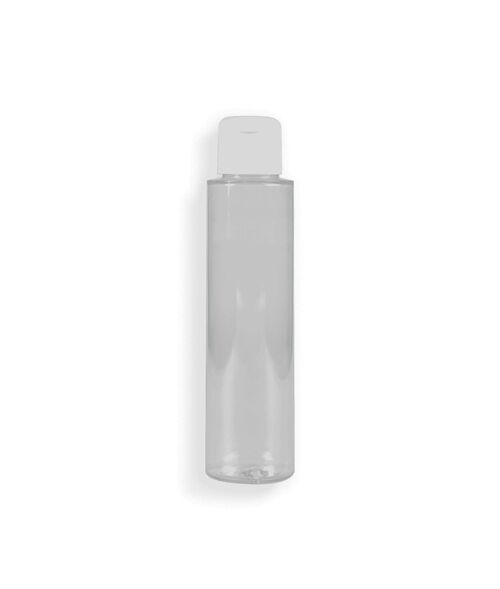 Flacon PET transparent avec capsule service blanche 100 ml