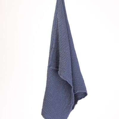 Linen waffle towel in Blue Gray