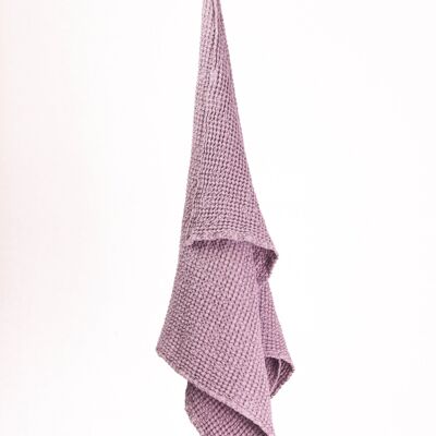 Linen waffle towel in Dusty Lavender