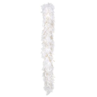 Feather boa 50 g Glamour-Blanc/Or