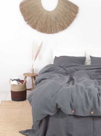 Parure de lit en lin Charcoal - EUKing/IKEA+Standart 2