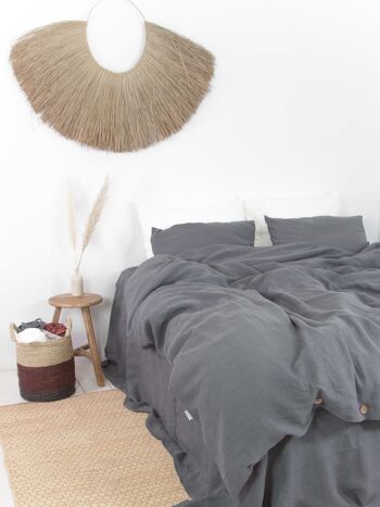 Parure de lit en lin Charcoal - EUKing/IKEA+Standart 3