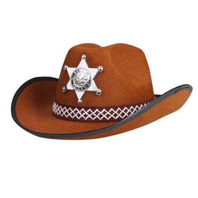 Chapeau enfant Sheriff junior-Marron