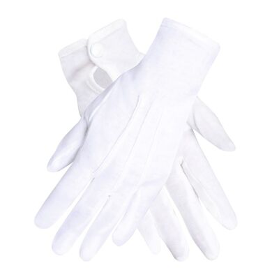 Paire Gants poignet avec bouton-pression-XL-Blanc