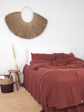 Parure de lit en lin Terracotta - AU Queen+ Standart 4