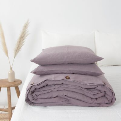 Linen bedding set in Dusty Lavender - US Queen + Queen