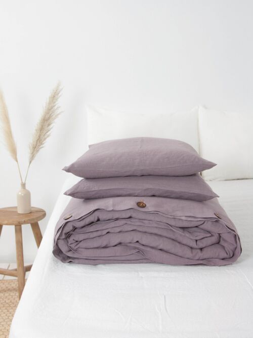 Linen bedding set in Dusty Lavender - UK King + Standart