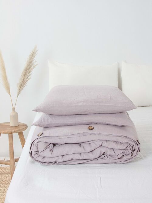 Linen bedding set in Dusty Rose - US King + Queen