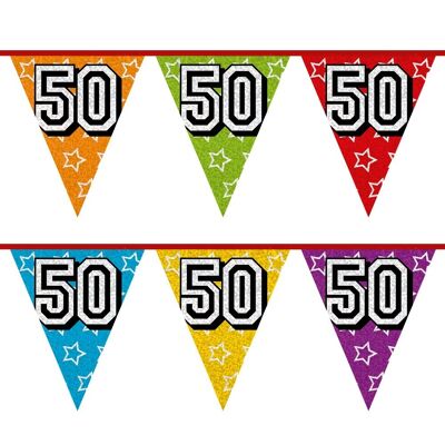 Guirlande de fanions holographique-50-Multicolore