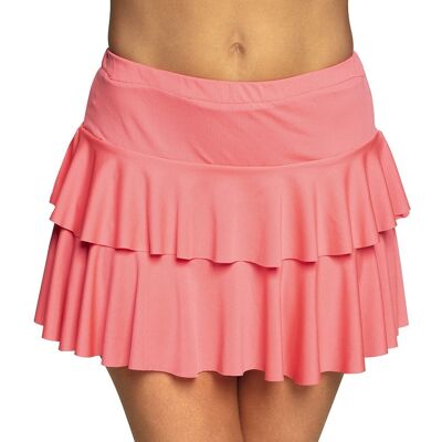 Minijupe Ruffles-Rose fluo