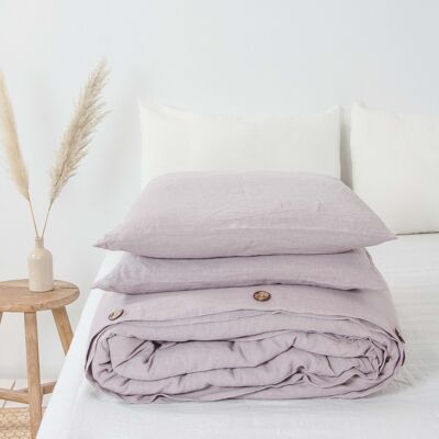 Linen bedding set in Dusty Rose - EUKing/IKEA+Standart