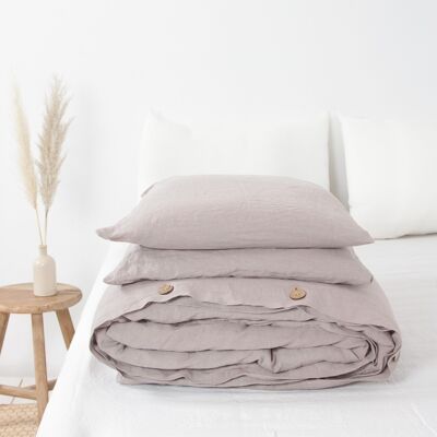 Linen bedding set in Beige - US Double + Standart
