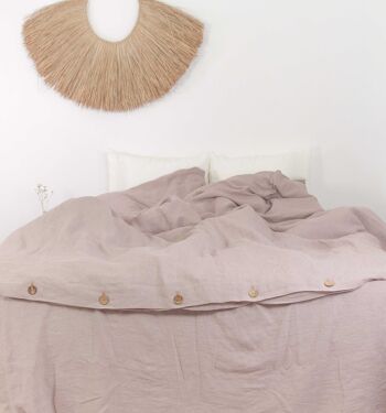 Parure de lit en lin Beige - US Cal.King + King 5