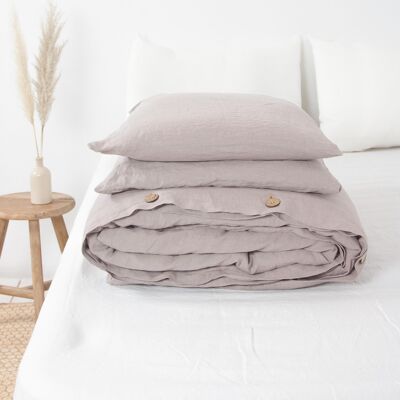 Linen bedding set in Beige - EUKing/IKEA+Standart
