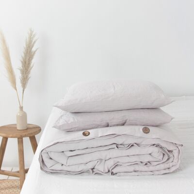 Linen bedding set in Cream - US Double + Standart