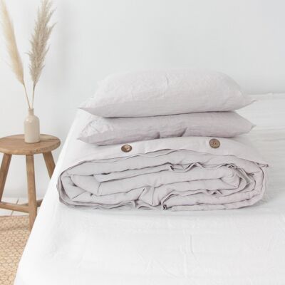 Linen bedding set in Cream - US Double + Standart