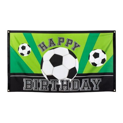 Drapeau polyester Football 'HAPPY BIRTHDAY'