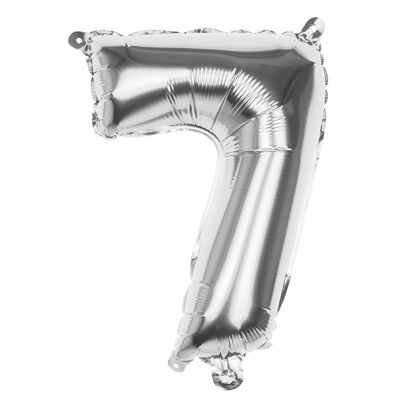 Ballon en aluminium chiffre (36 cm)-7-Argent
