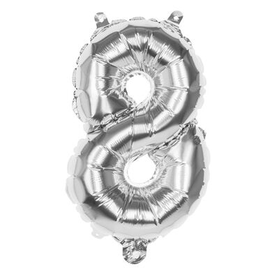 Ballon en aluminium chiffre (36 cm)-8-Argent