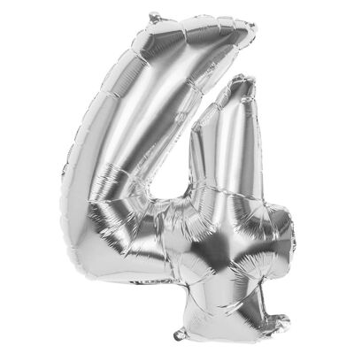 Ballon en aluminium chiffre (86 cm)-4-Argent