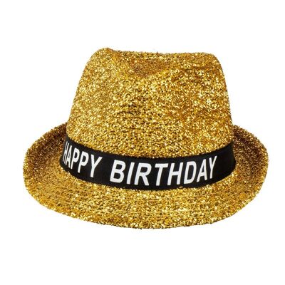 Chapeau Sparkling 'Happy Birthday'-Or