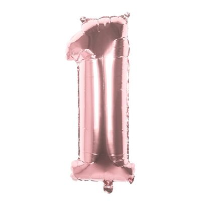 Ballon en aluminium chiffre (86 cm)-1-Rosé Or