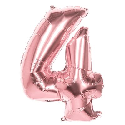 Ballon en aluminium chiffre (86 cm)-4-Rosé Or