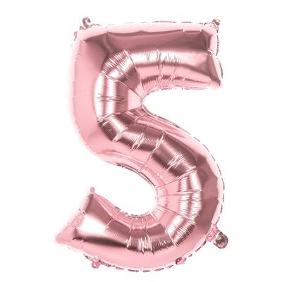Ballon en aluminium chiffre (86 cm)-5-Rosé Or