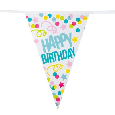 Guirlande de fanions PE 'Happy Birthday'