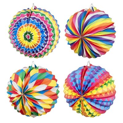 Set 12 Lanternes ballon en papier Fantaisie (22 cm)